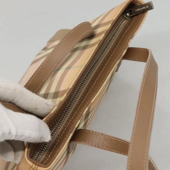 BURBERRY Nova Check Hand Bag PVC Beige Silver - Picture 6 of 16